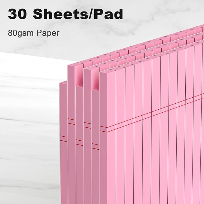 AILZFEI Pink Legal Pad Note Pads 8.5 x 11 inch, Wide Ruled Clear Print Writing - Image 3