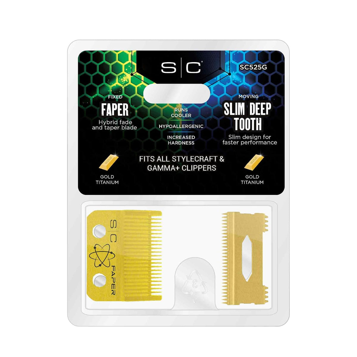 StyleCraft Replacement Hair Clipper Blade Cutter Set Professional Grade