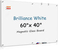 MaxGear Glass Whiteboard Tempered Magnetic Dry Erase Board 60 x 40 Inch Ultra by MaxGear