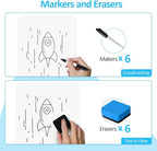 Dry Erase LapBoards, PANDRI 6 Pack Double Sided 12.5 x 9 Inch Whiteboards - Image 4