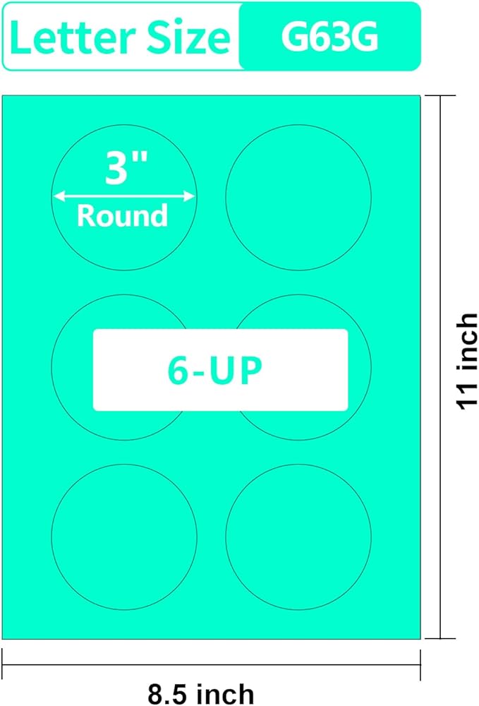 Gemsroyal 3 Inch Green Round Labels Printable, Colorful Round Stickers - Image 2