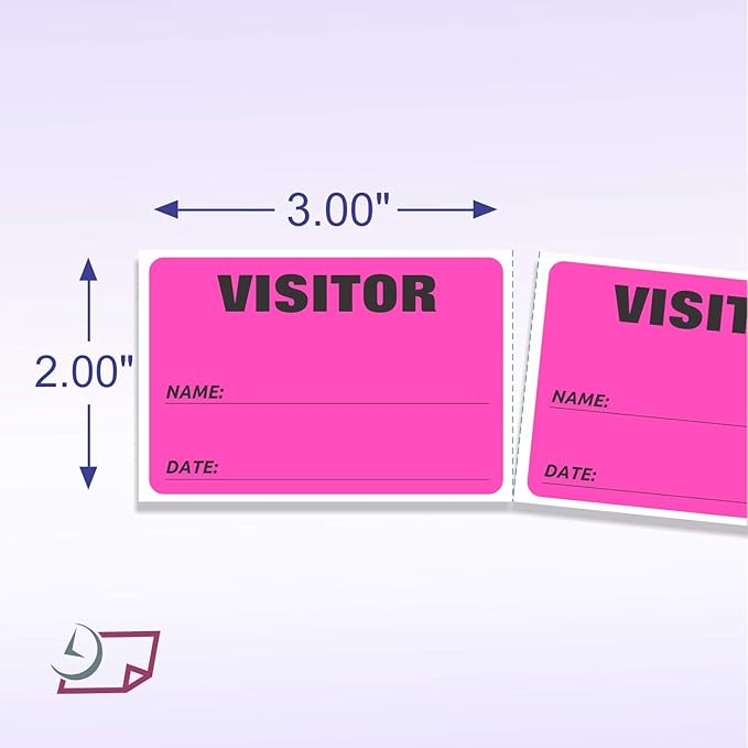 NextDayLabels - 3 x 2 Visitor Labels Pass, ID Labels and Safety Identification - Image 2