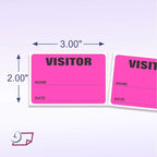NextDayLabels - 3 x 2 Visitor Labels Pass, ID Labels and Safety Identification - Image 2
