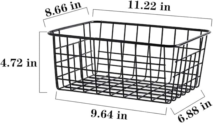 LeleCAT Black Wire Storage Baskets, Metal Household Storage Organizer - Image 2