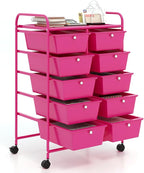 GOFLAME 10-Drawer Rolling Storage Cart, Art Craft Storage Organizer on Wheels by GOFLAME