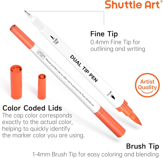 120 Colors Dual Tip Brush Marker Pens - Image 4