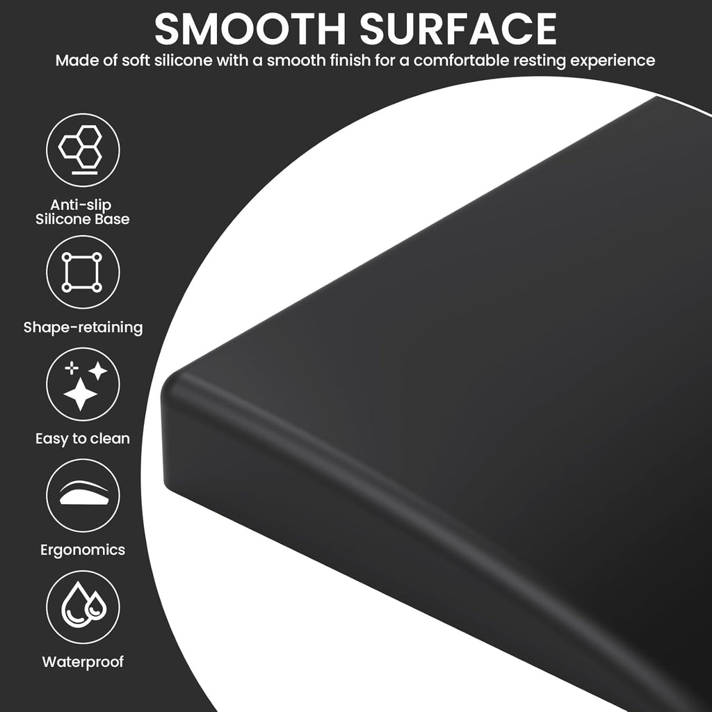 Silicone Wrist Rest for Full-Sized Mechanical Keyboards - Honeycomb Anti-Slip Base, 17.6-Inch Palm Support for Ergonomic Typing and Pain Relief (Ivory White, 17.6)