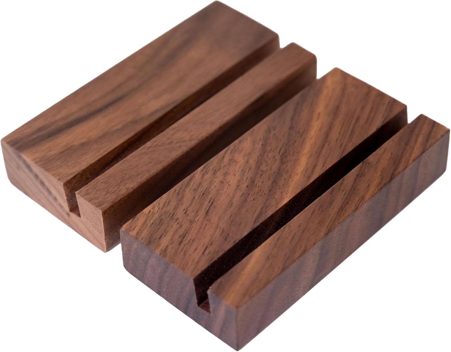 (2 Pack) Wood Calendar Stands - Desk Calendar Base - Wooden Block - Monthly Desk Card Refill Holder - Office Home Gift Decor (Black Walnut Wood)