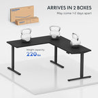 FLEXISPOT L Shaped Standing Desk, 63 x 55 Inch Electric Height Adjustable - Image 7