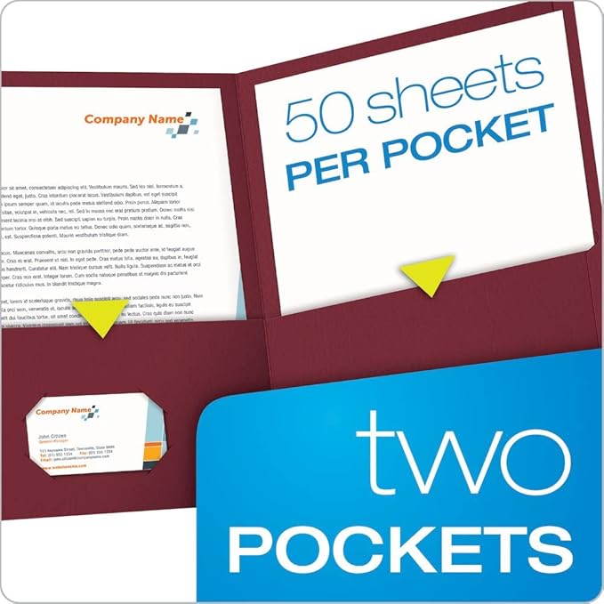 Oxford Twin-Pocket Folders, Textured Paper, Letter Size, Holds 100 Sheets - Image 3
