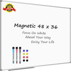 Lockways White Board Dry Erase Board 48 x 36 Inch, Magnetic Whiteboard 4 x 3 by Lockways