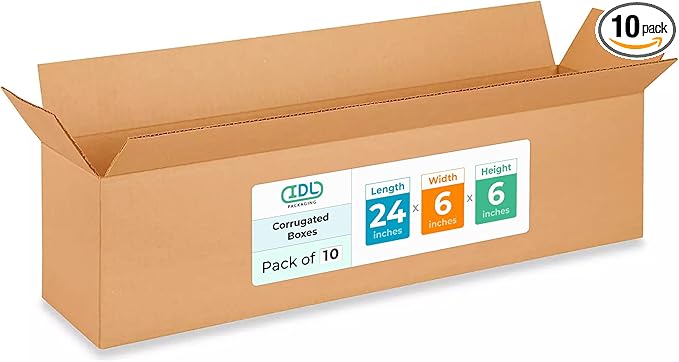 Long Moving & Shipping Boxes 24x6x6 inches by IDLPackaging