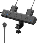 Desk Clamp Power Strip, 40W Total Fast Charging Station, Desk Edge Mount Power by VILONG