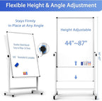 Rolling Whiteboard on Wheels, Double-Sided Magnetic Dry Erase Board - Image 2