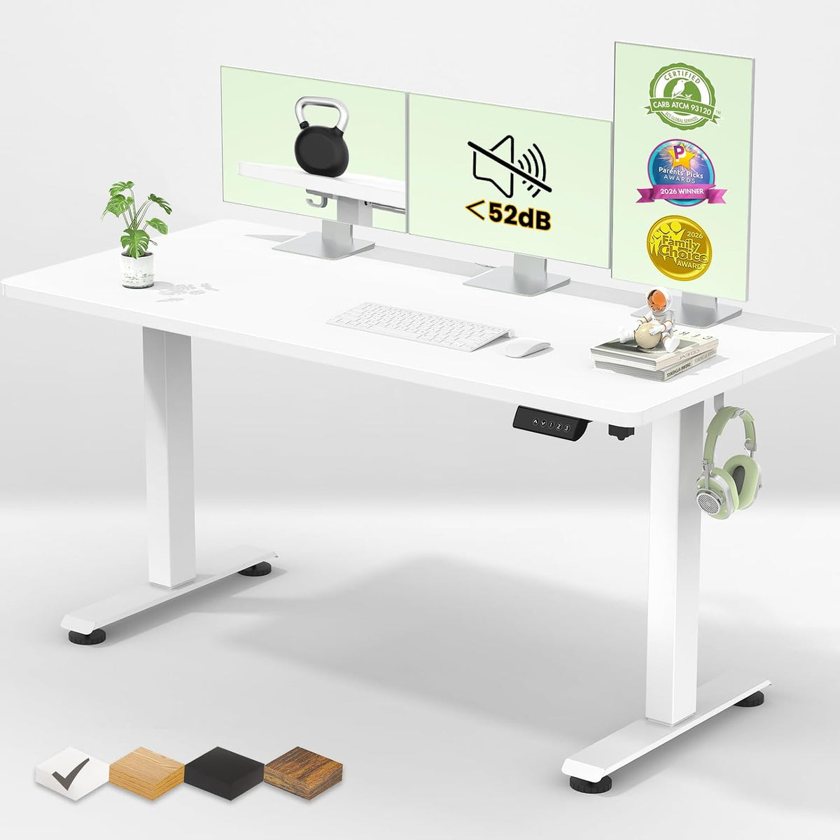 veken 55 inch large electric standing desk, gaming, main product view