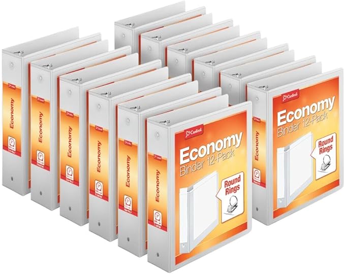 Cardinal Economy 3-Ring Binders, Round Rings, Holds 625 Sheets, Carton of 12 by TOPSProducts
