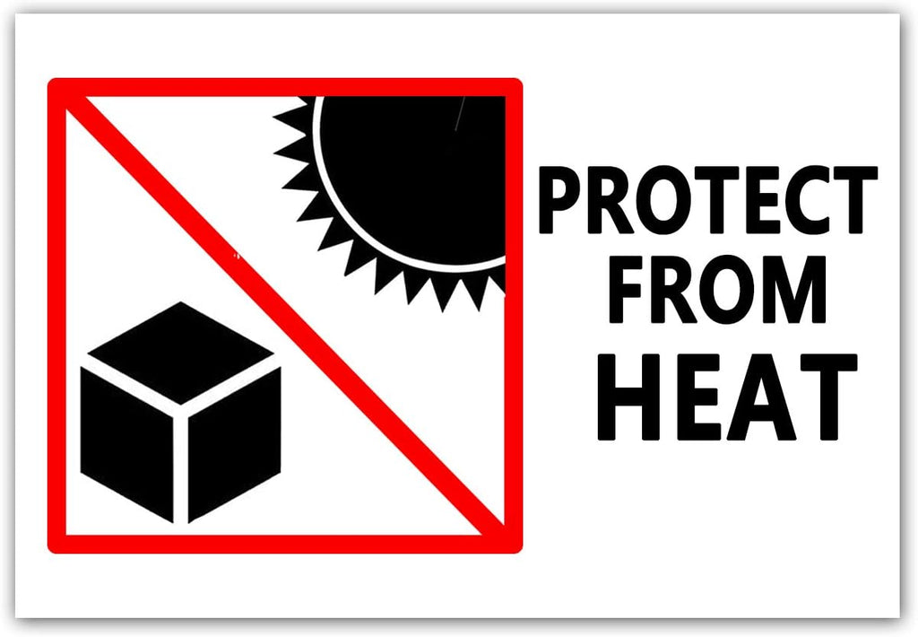 Protect from Heat Caution Labels,Shipping Warning Stickers for Package Boxes,2x3 Inch 300 Pcs Per Roll