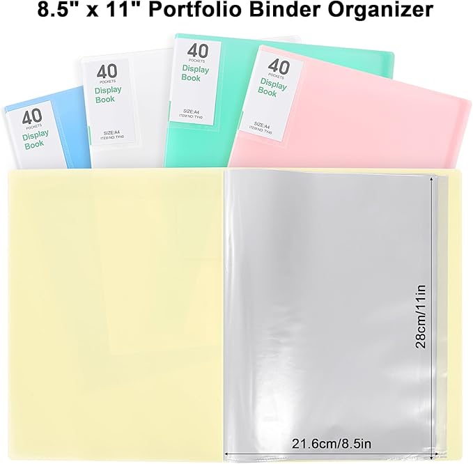 Phyxin Portfolio Binder, 40-Pocket Portfolio Folder 8.5" x 11", Displaying 80 - Image 3