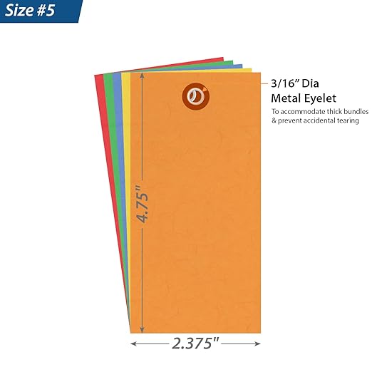 SmartSign 4.75 x 2.375 inch Multi Colored Blank Tyvek Shipping Tags - Image 3