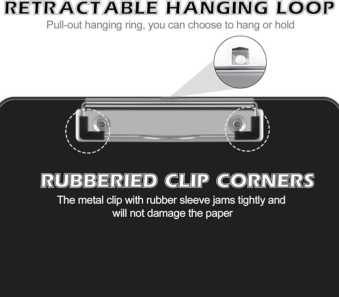 HERKKA 25 Pack Plastic Clipboards, A4 Letter Size, 12.5 x 9 Inch - Image 3