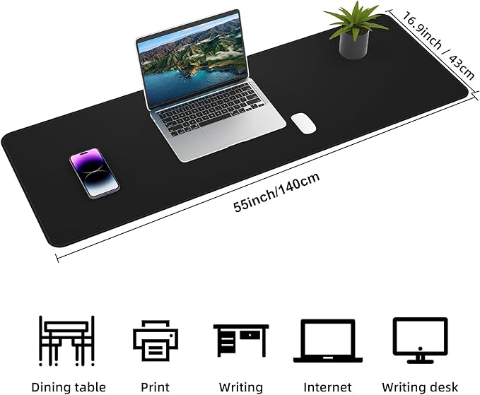 AFIING Leather Desk pad Protector, Large Non-Slip Office Desk Mat - Image 2