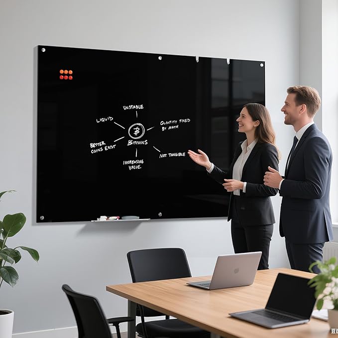 MaxGear Glass Whiteboard, Tempered Magnetic Dry Erase Board 72 x 48 Inch Black - Image 2