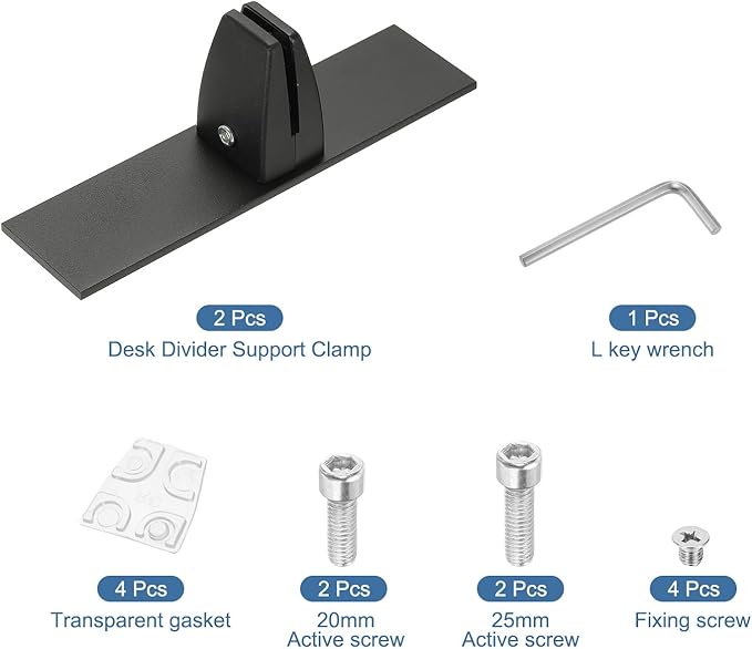 PATIKIL 1.8x1.3x2.5" Desk Divider Support Clamp - Image 3