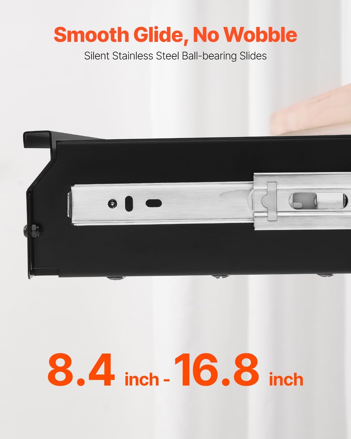VEVOR Under Desk Drawer Slide Out, 26 inch Under Desk Mounted Pull-out Drawer...