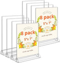 Smarpau Acrylic Sign Holder 5x7, 8 Pack Double-Sided Picture Frames Display by Smarpau