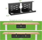 KEEGH 16" Under Desk Cable Management Tray, 2 Pack Desk Cord Organizer Upgrade - Image 5