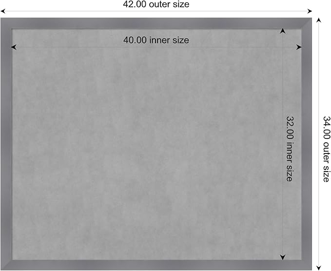 Amanti Art Grey Framed Magnetic Board 34x42 X-Large Vision Board - Image 3
