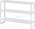 HCHQHS Bookshelf, 3-Tier Industrial Bookcase, Freestanding Horizontal by HCHQHS