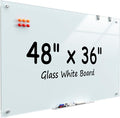 MaxGear Glass Whiteboard Wall Mounted, Frameless Magnetic Dry Erase Board by MaxGear