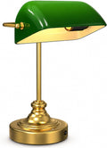 mokoqi cordless bankers lamp rechargeable green glass desk, main product view
