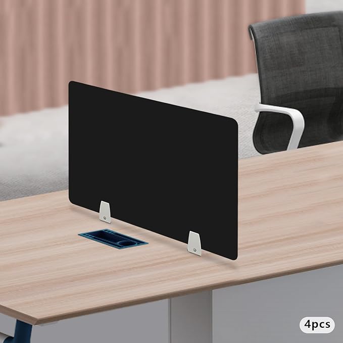 4PCS Desk Dividers Office Partitions, Privacy Desk Panel Protective, Frosted - Image 3