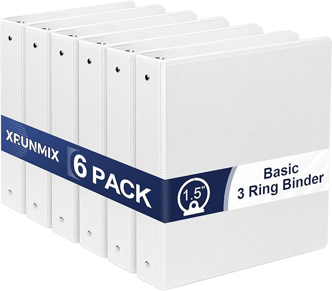 1.5-Inch 3-Ring Binder with Pockets, 1-1/2’’ Premium View Binders with Three by XrunmixOffice