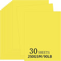 30 Sheets Yellow Cardstock 8.5'' x 11'', 250gsm/90lb Heavyweight Cover by Bazyrock