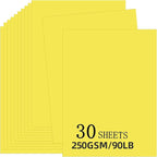 30 Sheets Yellow Cardstock 8.5'' x 11'', 250gsm/90lb Heavyweight Cover by Bazyrock
