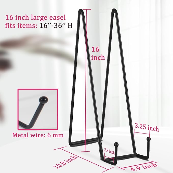 Decolore 3 Pack 16 Inch Black Plate Stand - Image 2