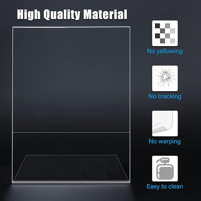 xydstay 6pack 8.5x11 Acrylic, L Shape Clear Plastic, Menu Holder, Unbreakable - Image 8