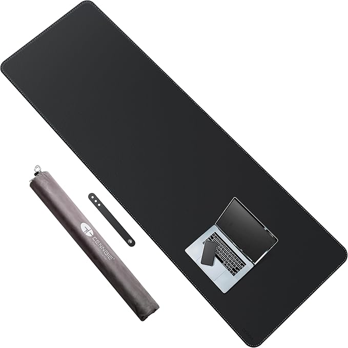 CENNBIE Leather Desk Mat Protector, XXL 74.8" x 23.6" Extra Large Leather by CENNBIE