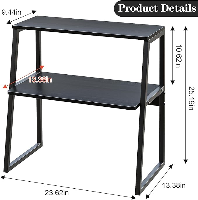 Arbuxzuy Printer Stand, Desktop Printer Shelf, 3 Tier Desk Shelf - Image 2