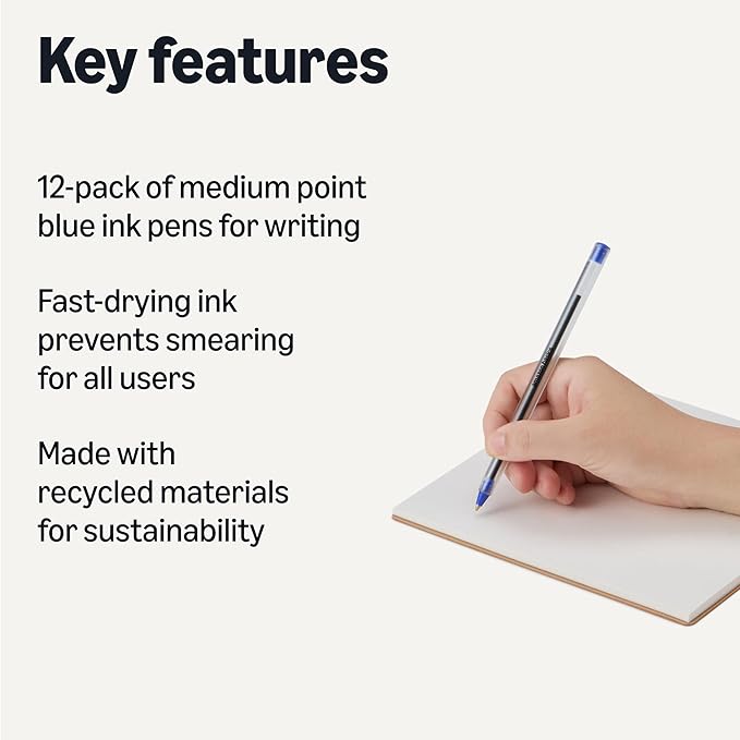Amazon Basics Ballpoint Pens, 12 Pack - Image 2