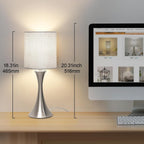 3 way touch control table lamp, dimmable bedside, side view