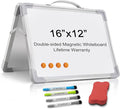 Small Dry Erase White Board 16"X12" Double-Sided Magnetic Portable White Board by Unknown