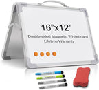 Small Dry Erase White Board 16"X12" Double-Sided Magnetic Portable White Board by Unknown