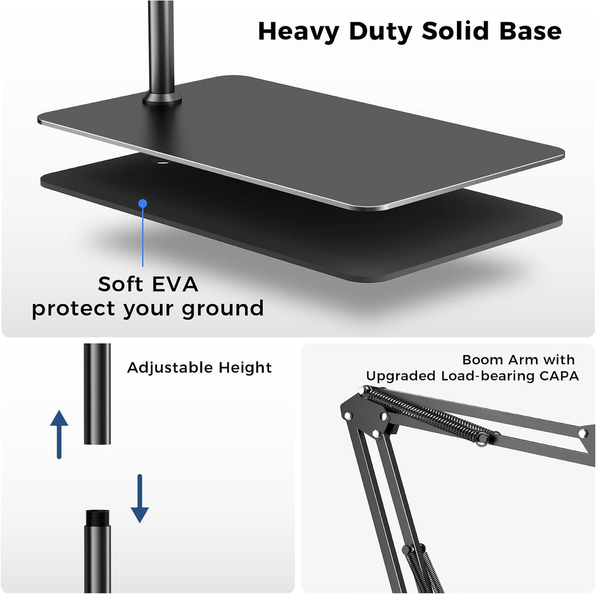 Floor Magnetic Bed Phone Holder for Laying Down, Bedside Stand for Kindle