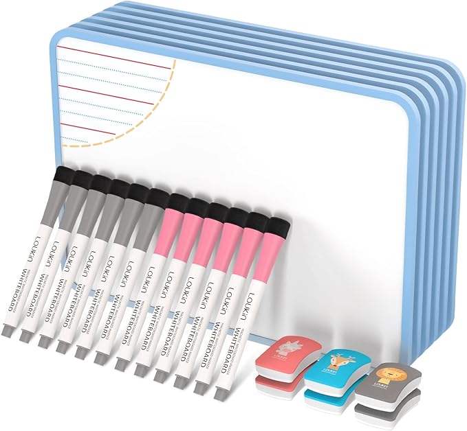 LOUKIN 6 Pack Small Dry Erase Lapboard, 9 x 12 Inch Double Sided, Seamless by LOUKIN