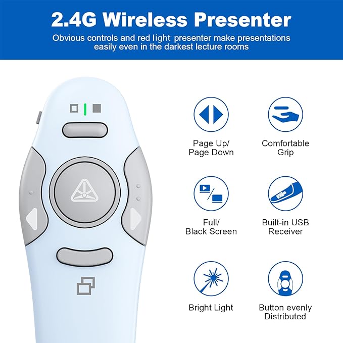 QUI Presentation Clicker Wireless Presenter Remote Clicker - Image 2