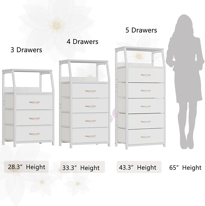 Furnulem Tall 4 Drawers Dresser, Vertical Storage Tower - Image 7